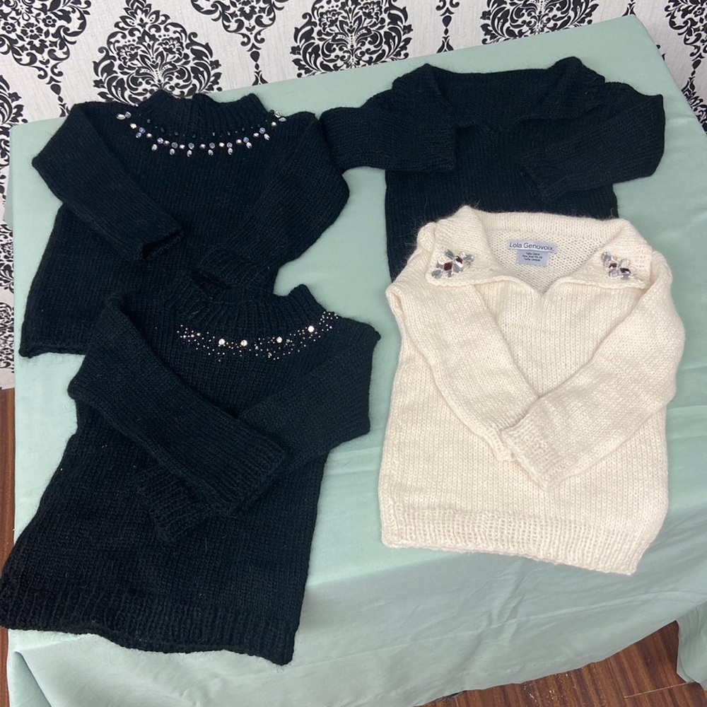 Toddler/kids WOOL sweater with hand sewn Beads